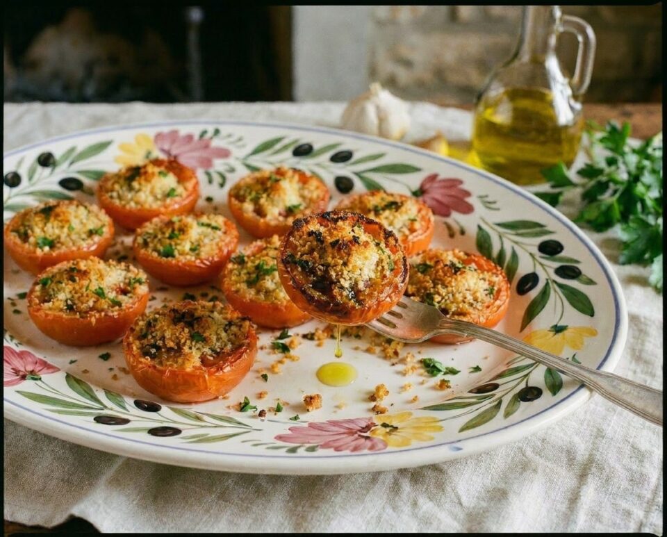 Pomodori gratinati al forno: il contorno estivo che profuma di casa