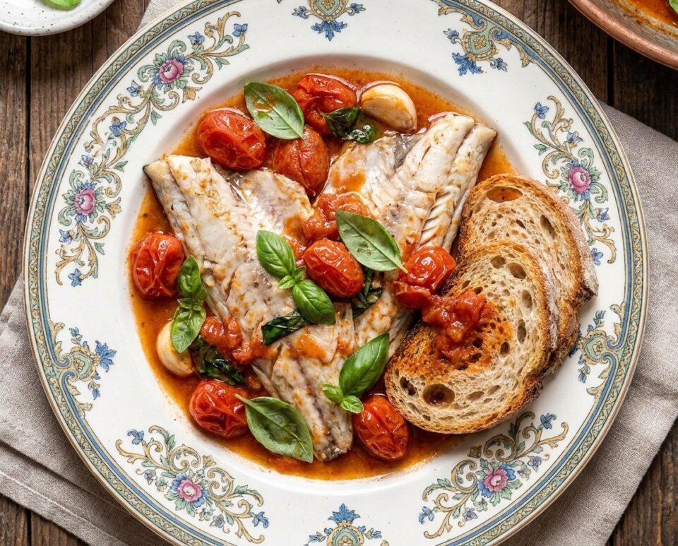 Orata all'acqua pazza: la ricetta originale con pomodorini, aglio e basilico