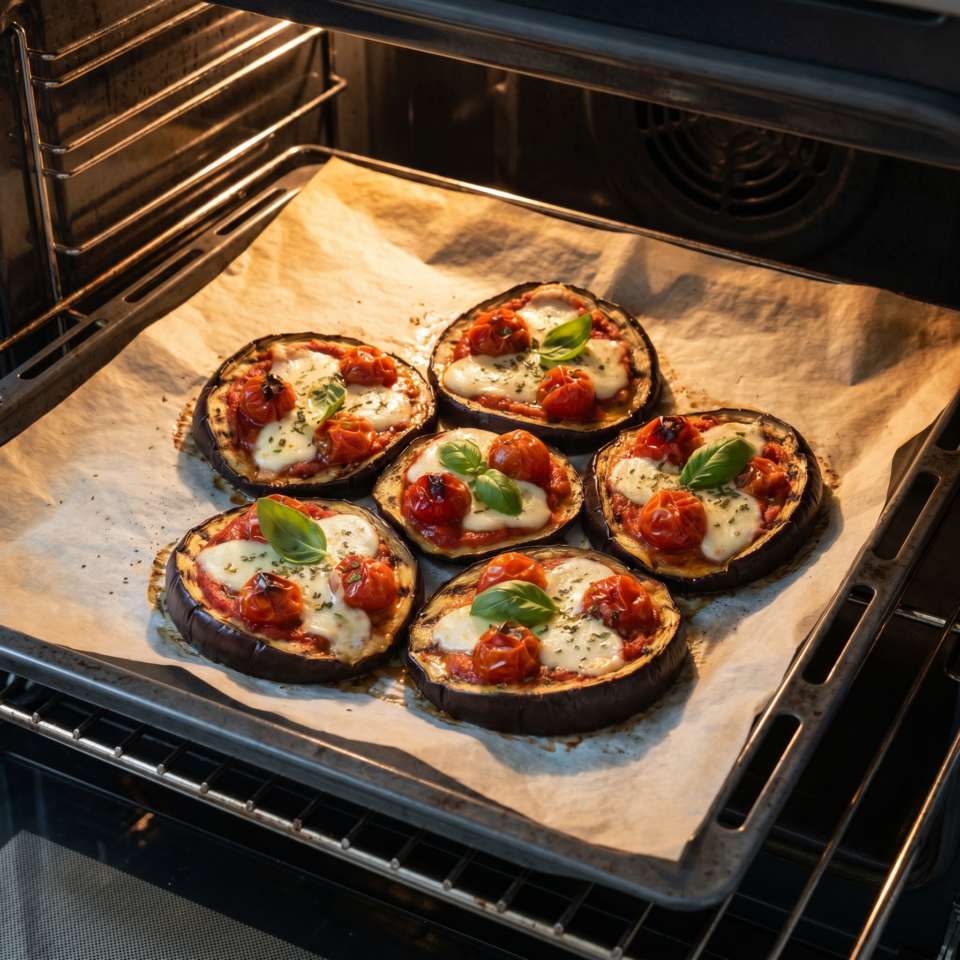 Pizzette melanzane in forno