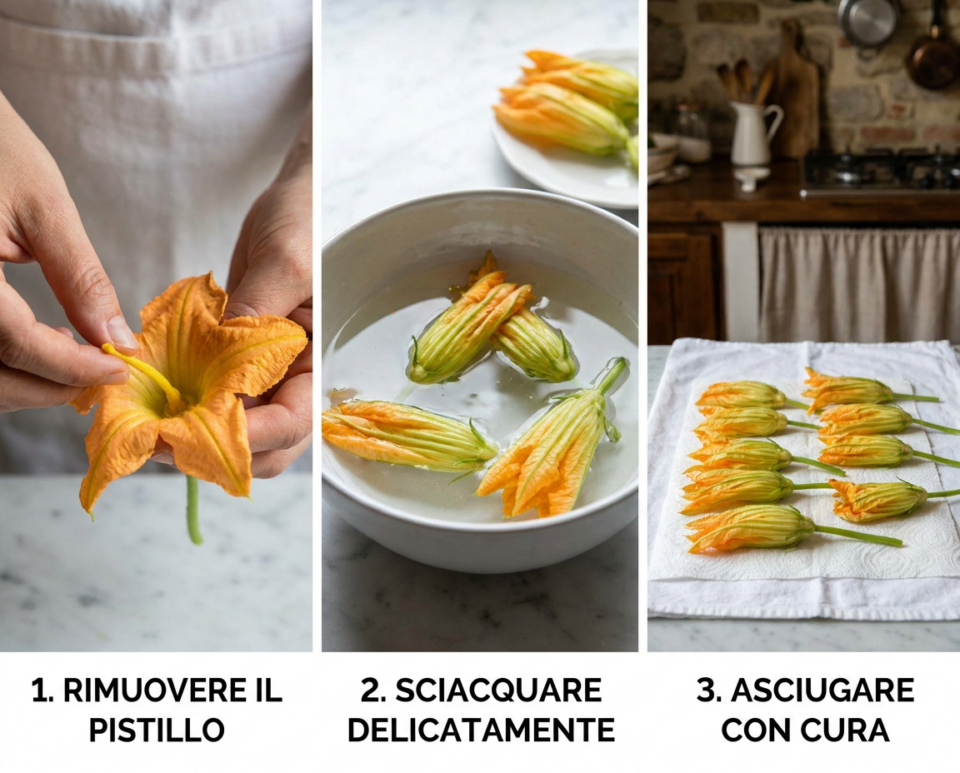 Come pulire i fiori di zucchina