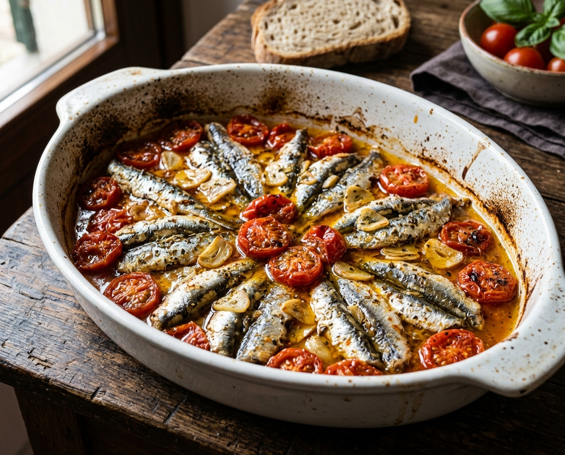 Acciughe alla pizzaiola al forno, facili e saporite