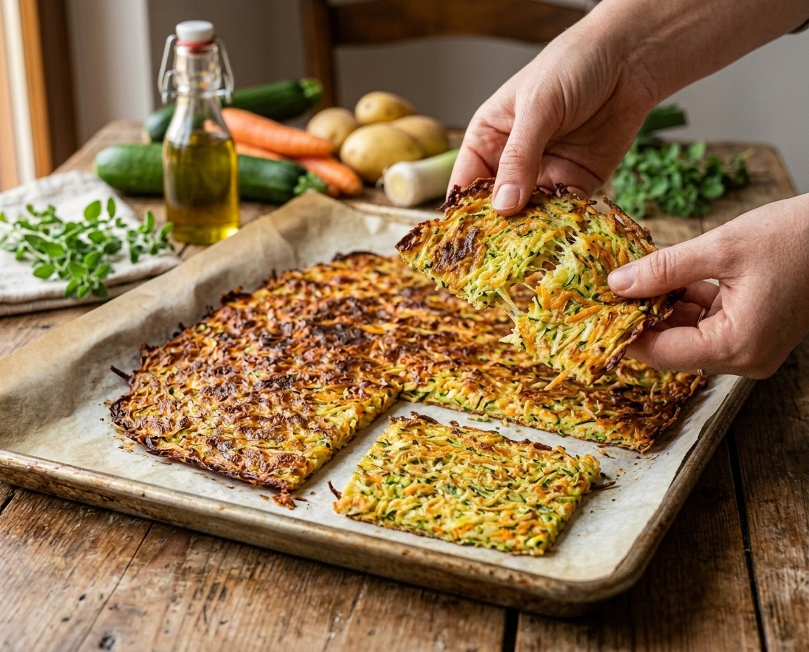 Schiacciata di verdure grattugiate: croccante, facile e pronta in pochi minuti