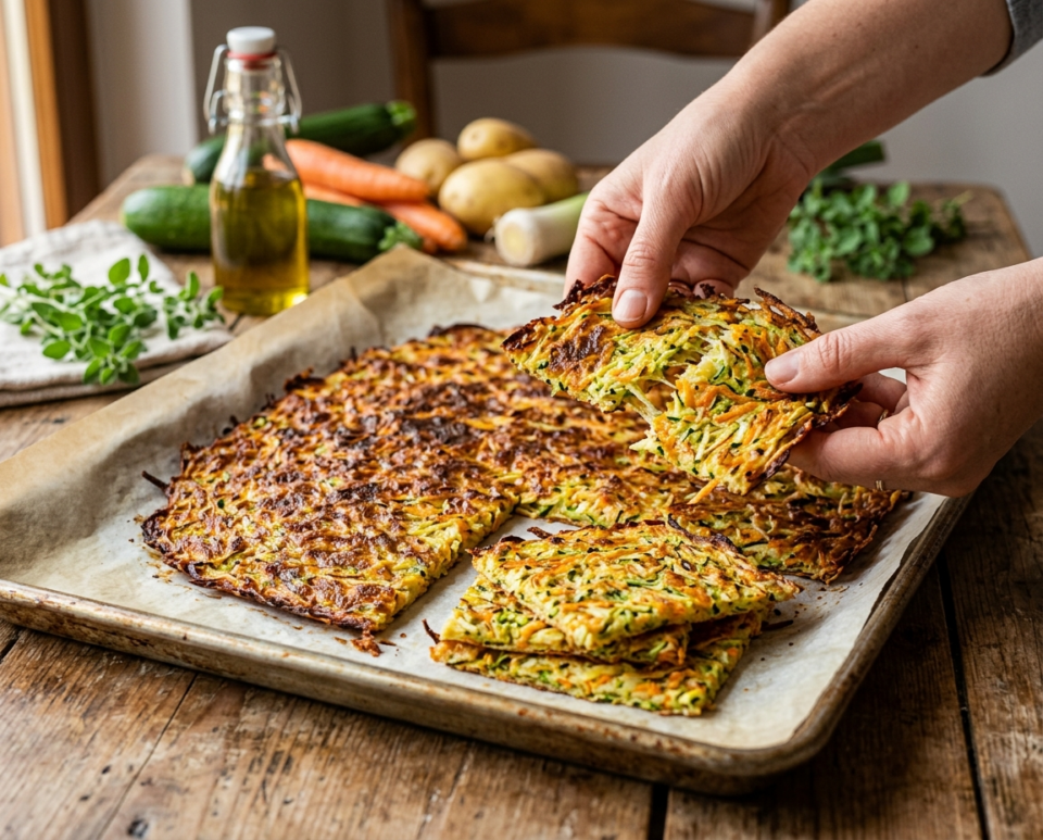 Schiacciata di verdure grattugiate: croccante, facile e pronta in pochi minuti