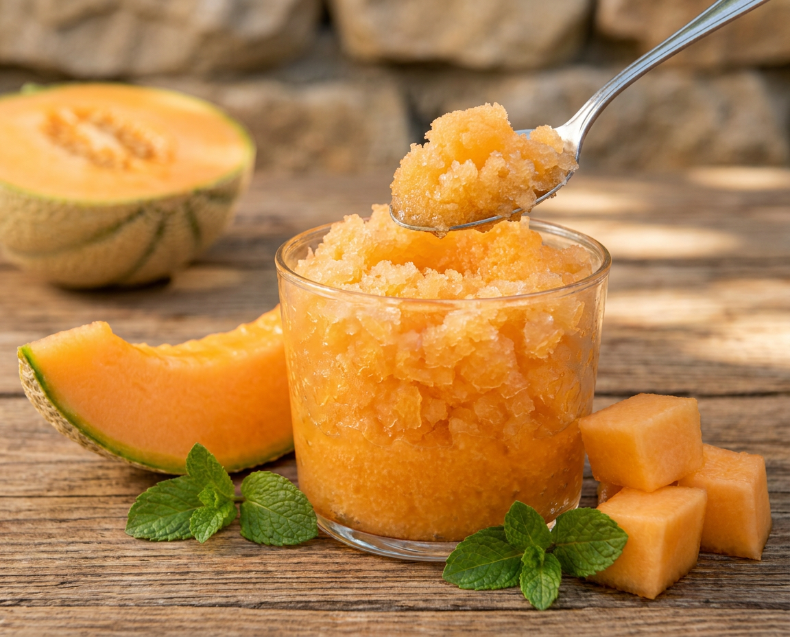 Granita al melone senza gelatiera: fresca e facilissima con 3 ingredienti