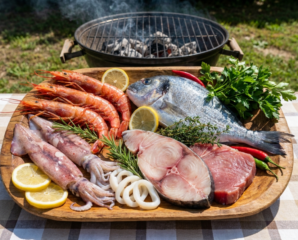 Pesce fresco per grigliata mista di pesce