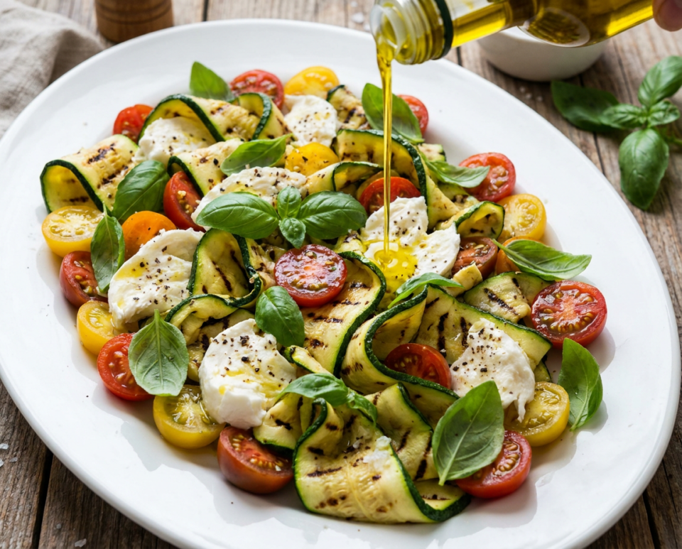 Le zucchine grigliate sono uno dei grandi protagonisti dell'estate. Da sole sono già buonissime, ma con qualche pomodorino maturo, una mozzarella ben scolata, basilico fresco e un ottimo olio extravergine diventano un piatto completo, fresco e ricco di sapore. Questa ricetta è perfetta quando fa caldo e non si ha voglia di cucinare a lungo. Si prepara in pochi minuti ed è ideale come antipasto, contorno, pranzo leggero o da portare a un picnic, in spiaggia o a una grigliata con gli amici. Mi piace prepararla soprattutto quando le zucchine arrivano direttamente dall'orto e i pomodorini sono dolci e succosi: bastano ingredienti semplici e di qualità per portare in tavola tutto il profumo dell'estate.