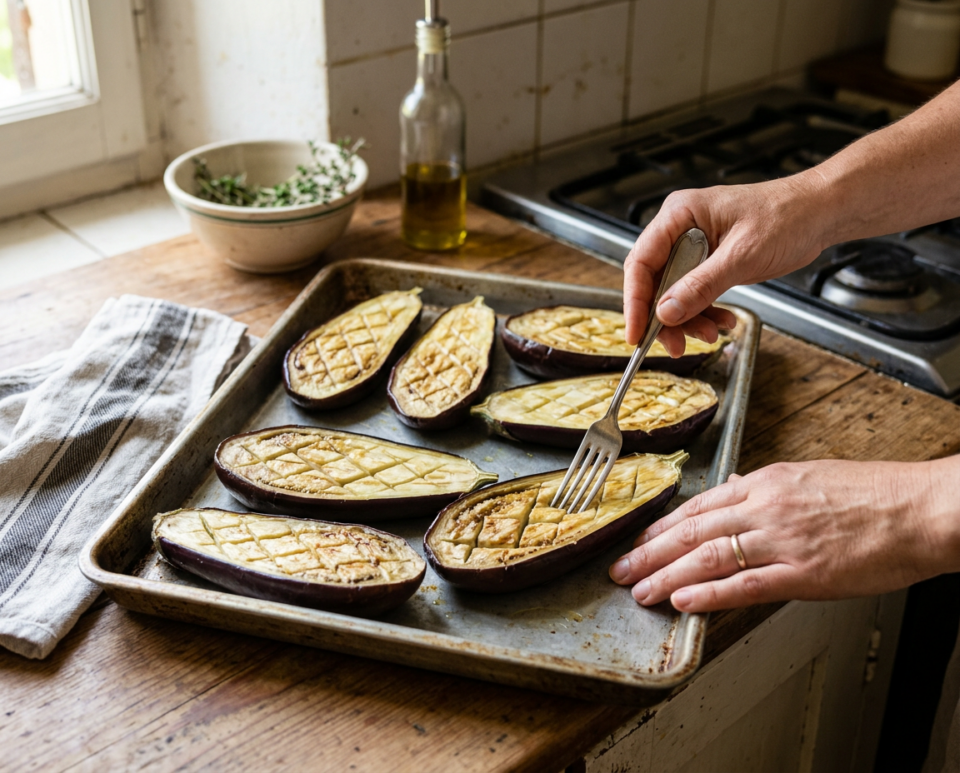 Cuocere le melanzane in forno
