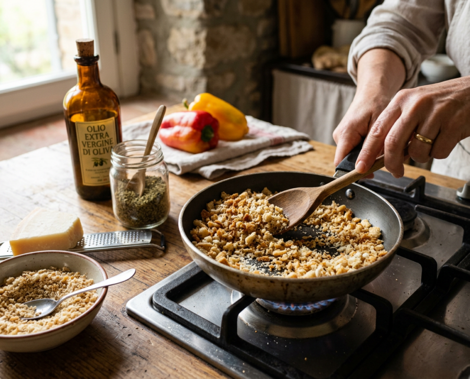 Preparate la panatura sabbiosa