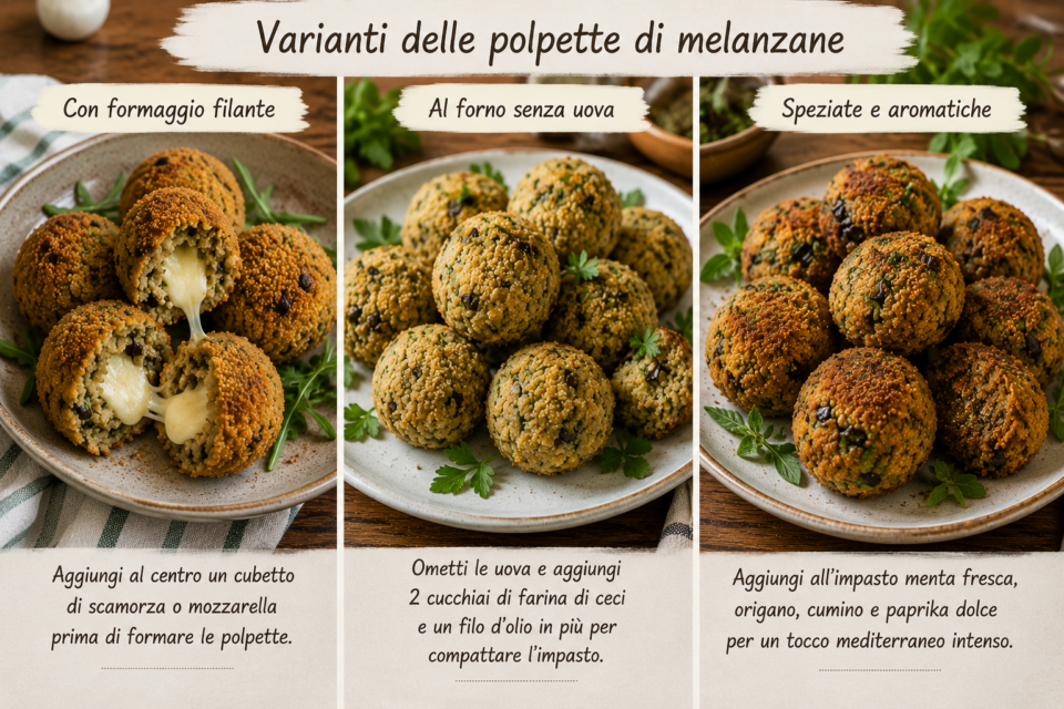 Varianti delle polpette di melanzane