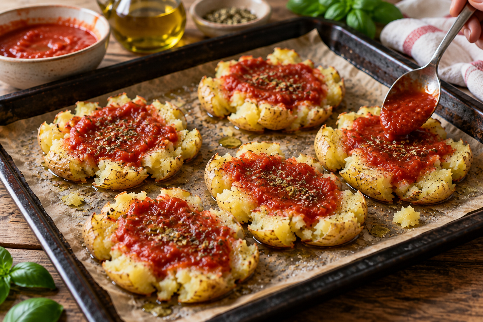 Condire le pizzette