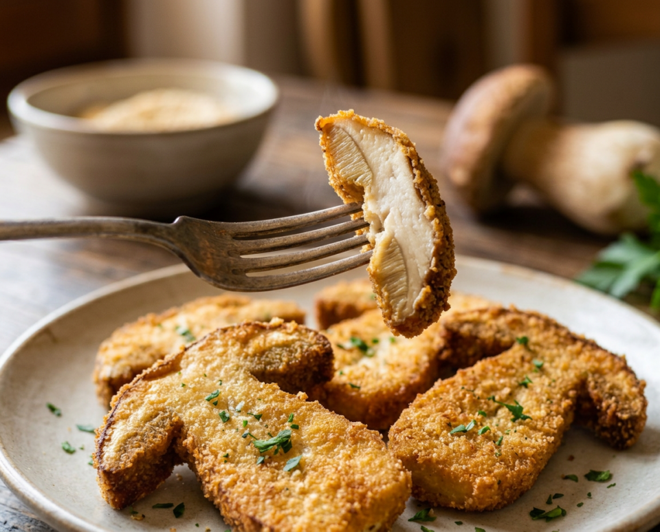Funghi porcini impanati e fritti: croccanti e dorati
