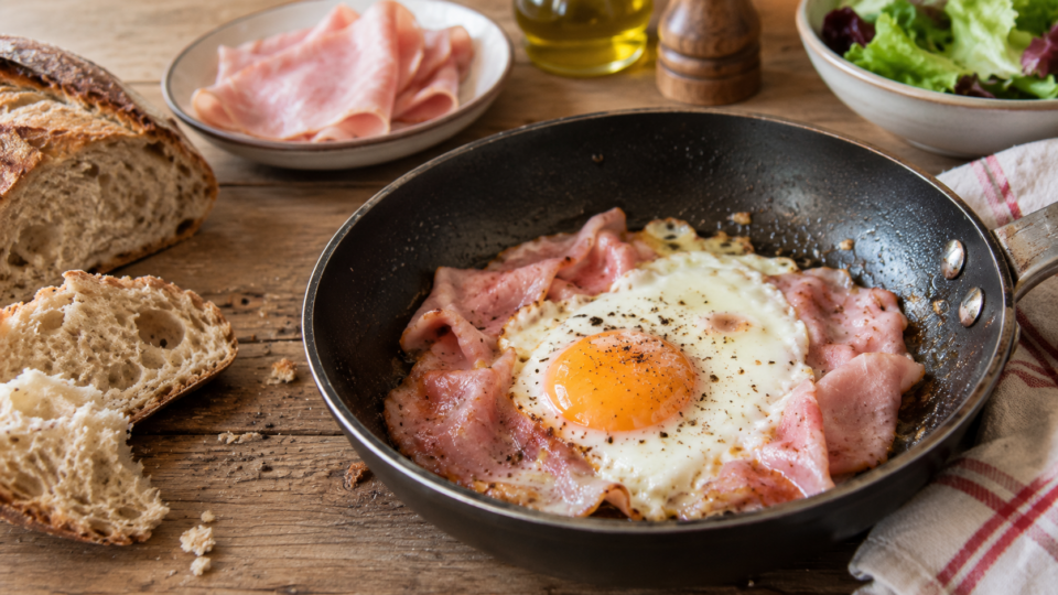 Uova al tegamino con prosciutto cotto: cena pronta in 10 minuti
