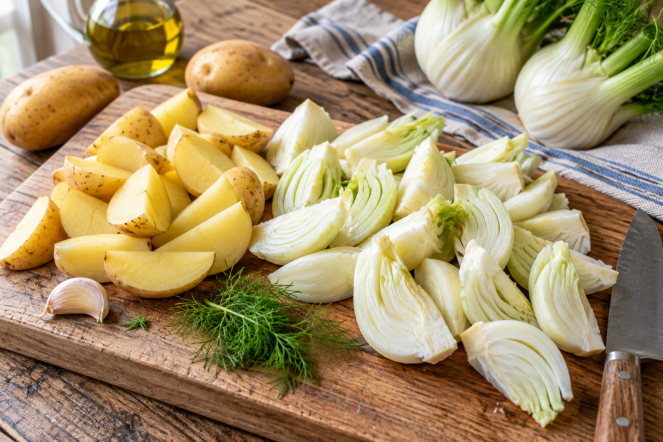Finocchi e patate a spicchi