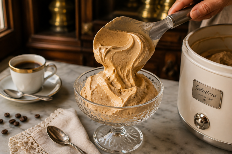 Panera con la gelatiera