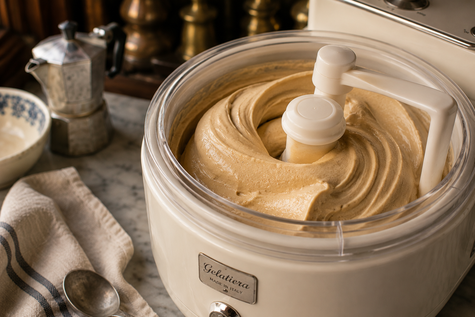 Panera con la gelatiera