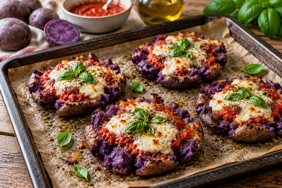 Pizzette di patate viola