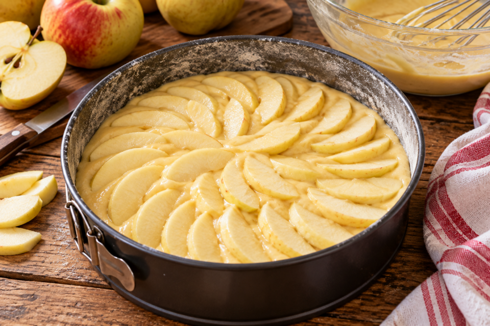 Preparazione della torta di mele Superba