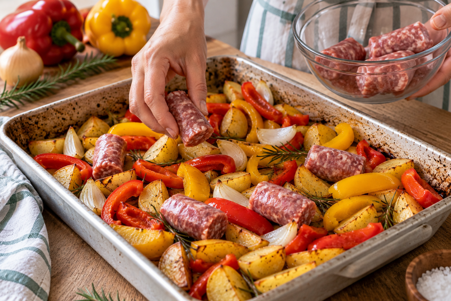 Unire la salsiccia