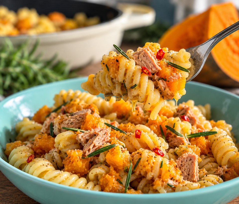 Pasta con zucca e tonno: cremosa, saporita e pronta in poco tempo