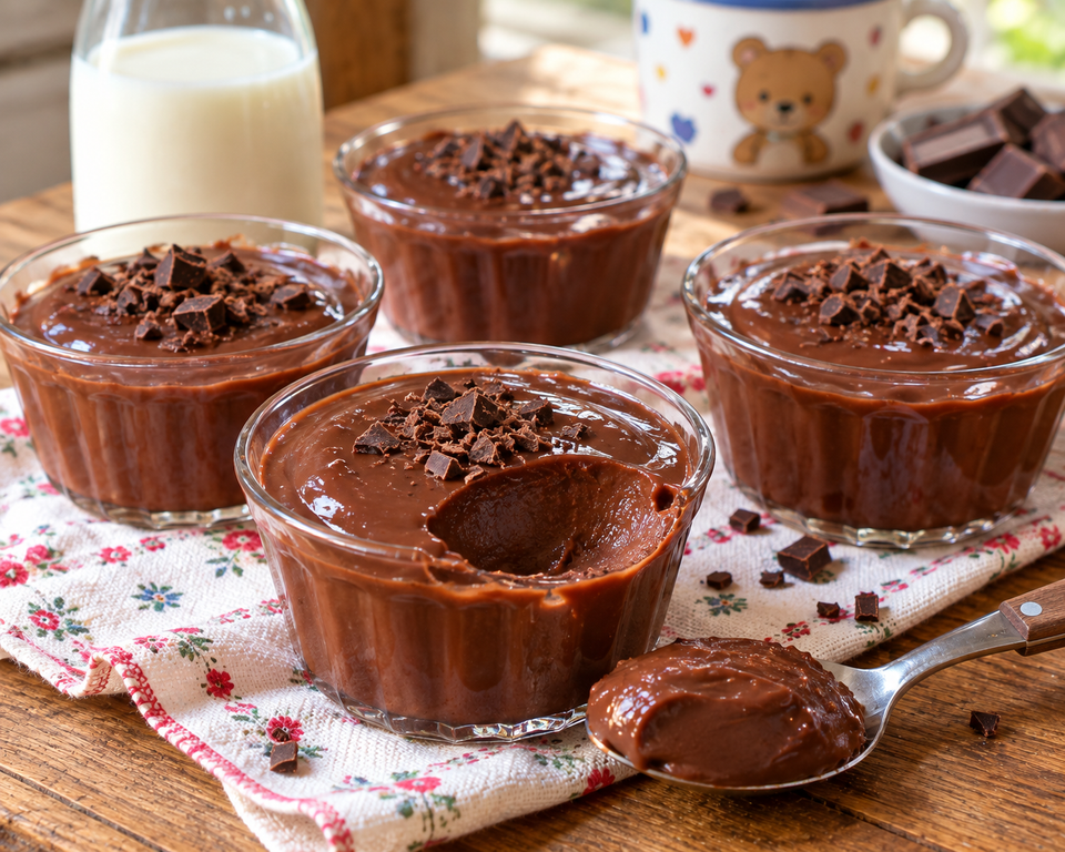 Budino al cioccolato per la merenda dei bambini