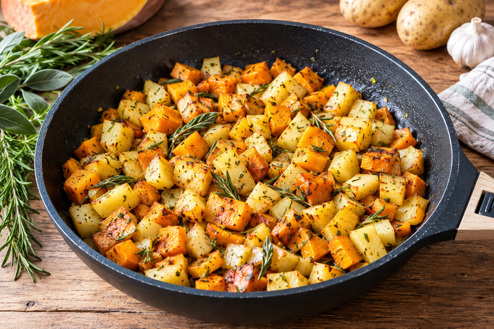 Padellata rustica di zucca e patate arrosto