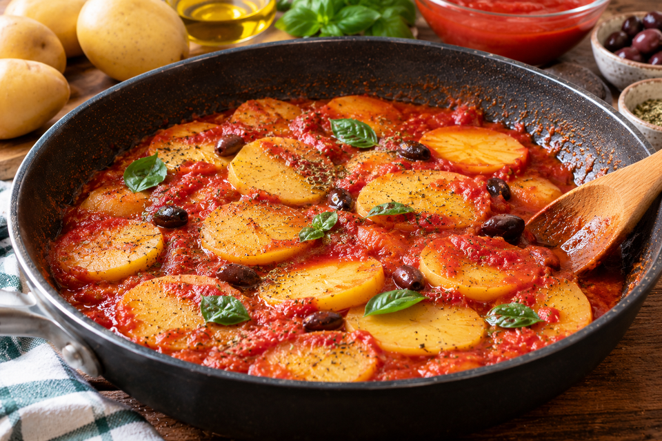 Cuocere le patate in padella