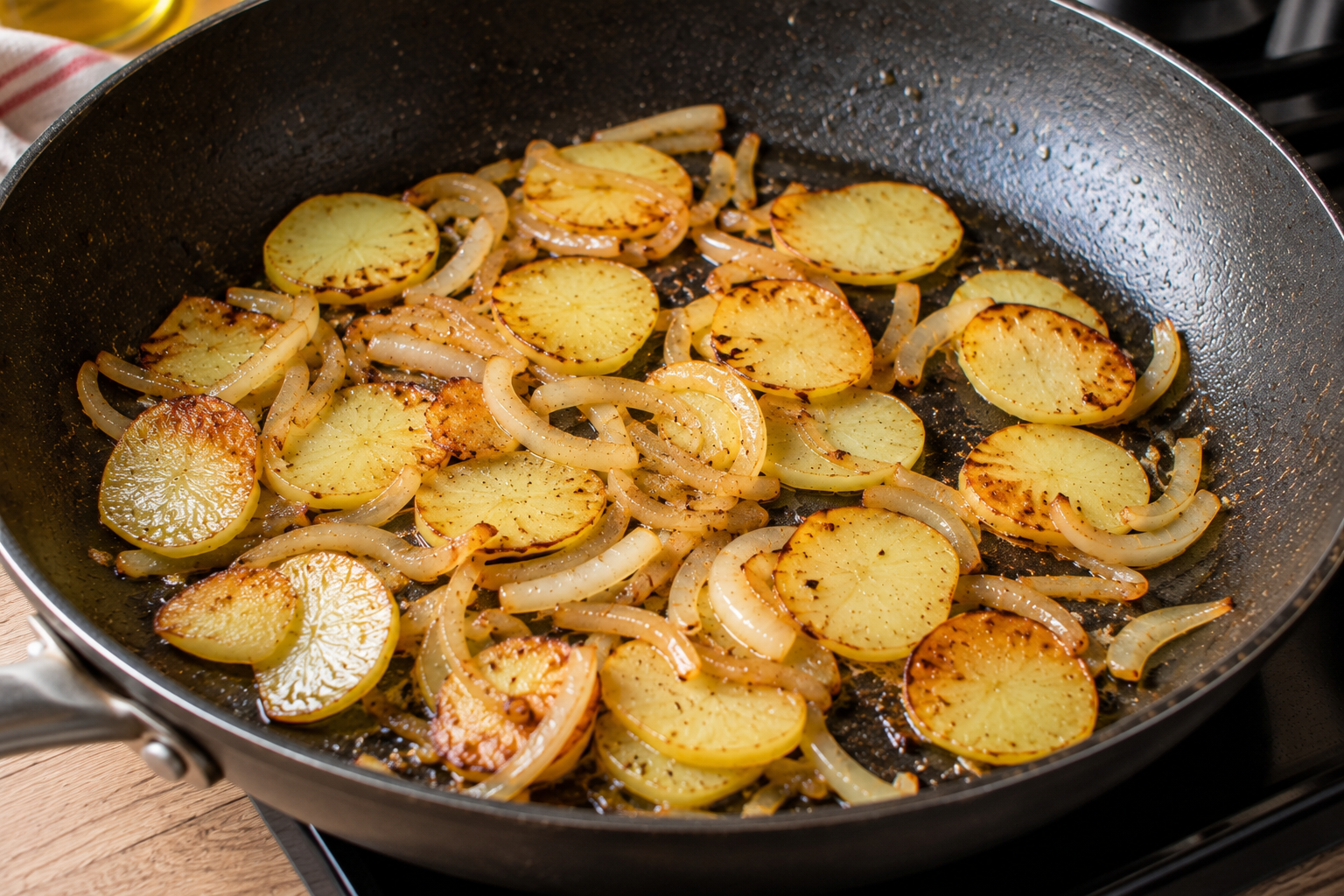 Rosolare le patate con la cipolla