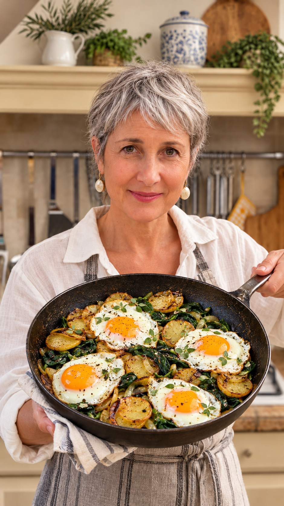 Renata presenta patate spinaci e uova
