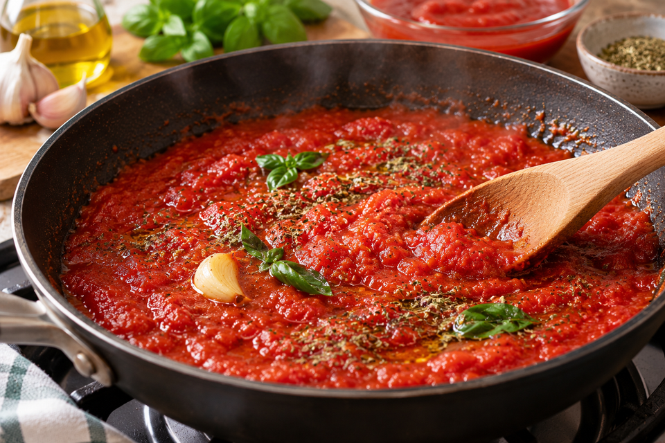 Preparare il sugo alla pizzaiola