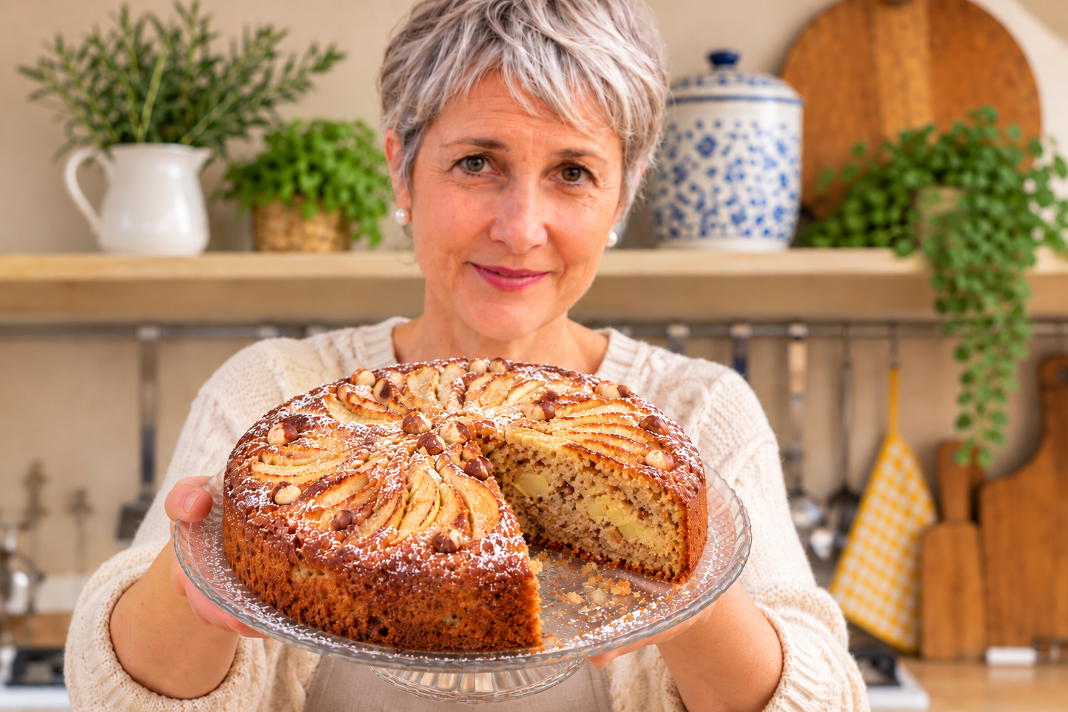 Torta di mele e nocciole fatta in casa