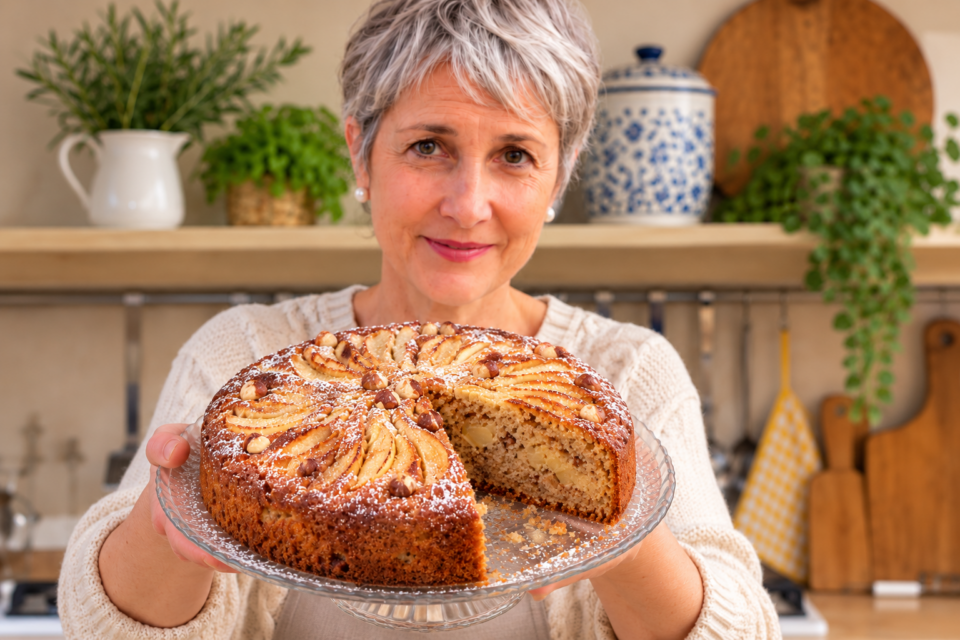 Torta rustica di mele e nocciole