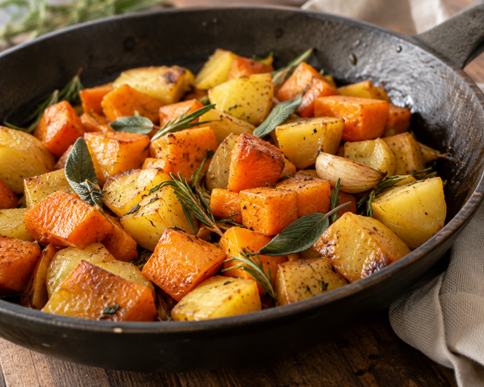 Zucca e patate in padella: il contorno autunnale dorato e profumato