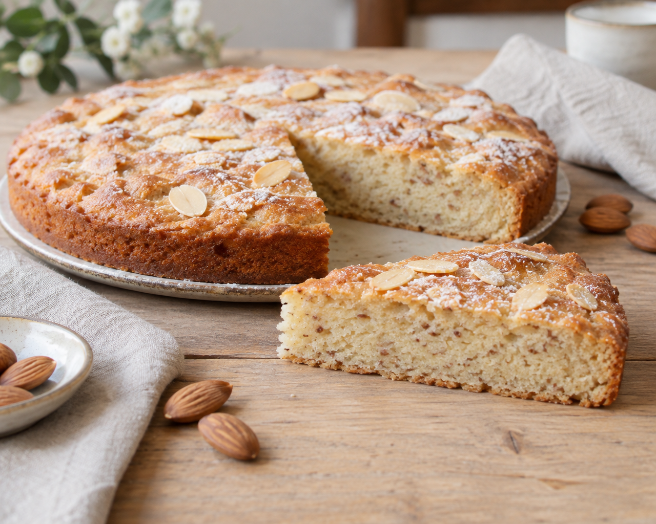 Torta di mandorle e albumi senza glutine: soffice e facilissima