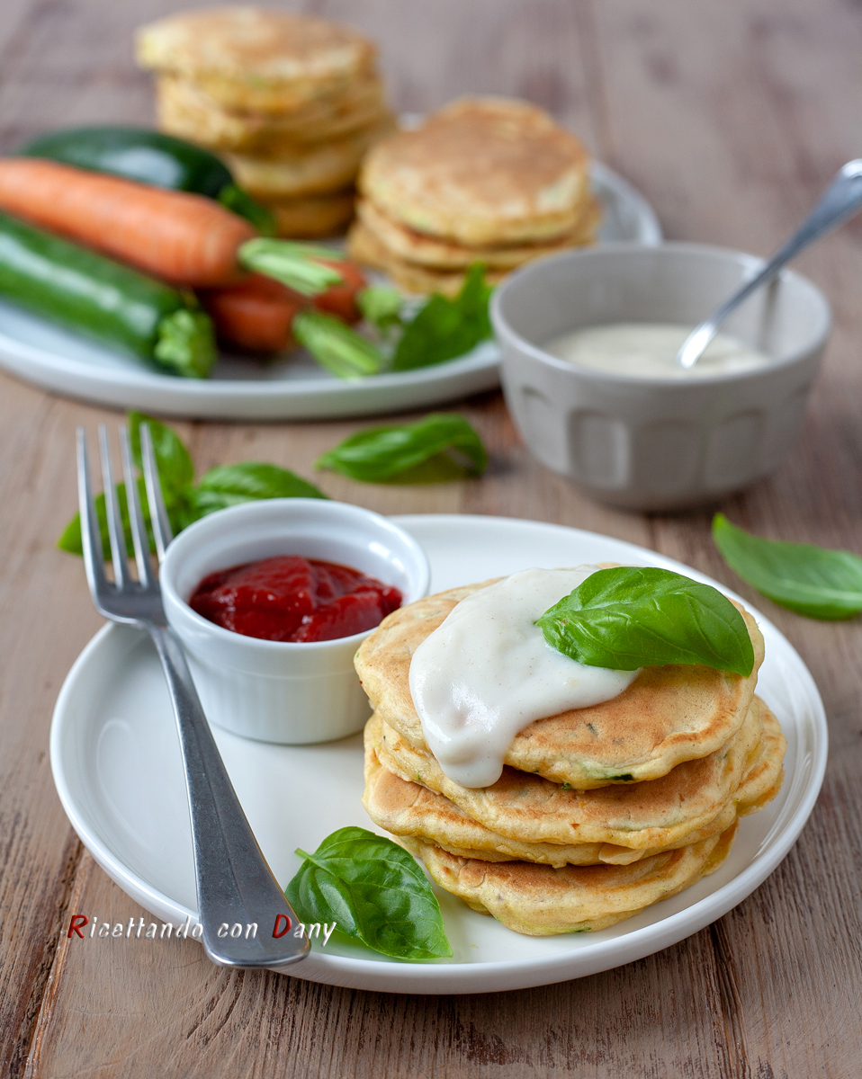 Pancake salati carote e zucchine
