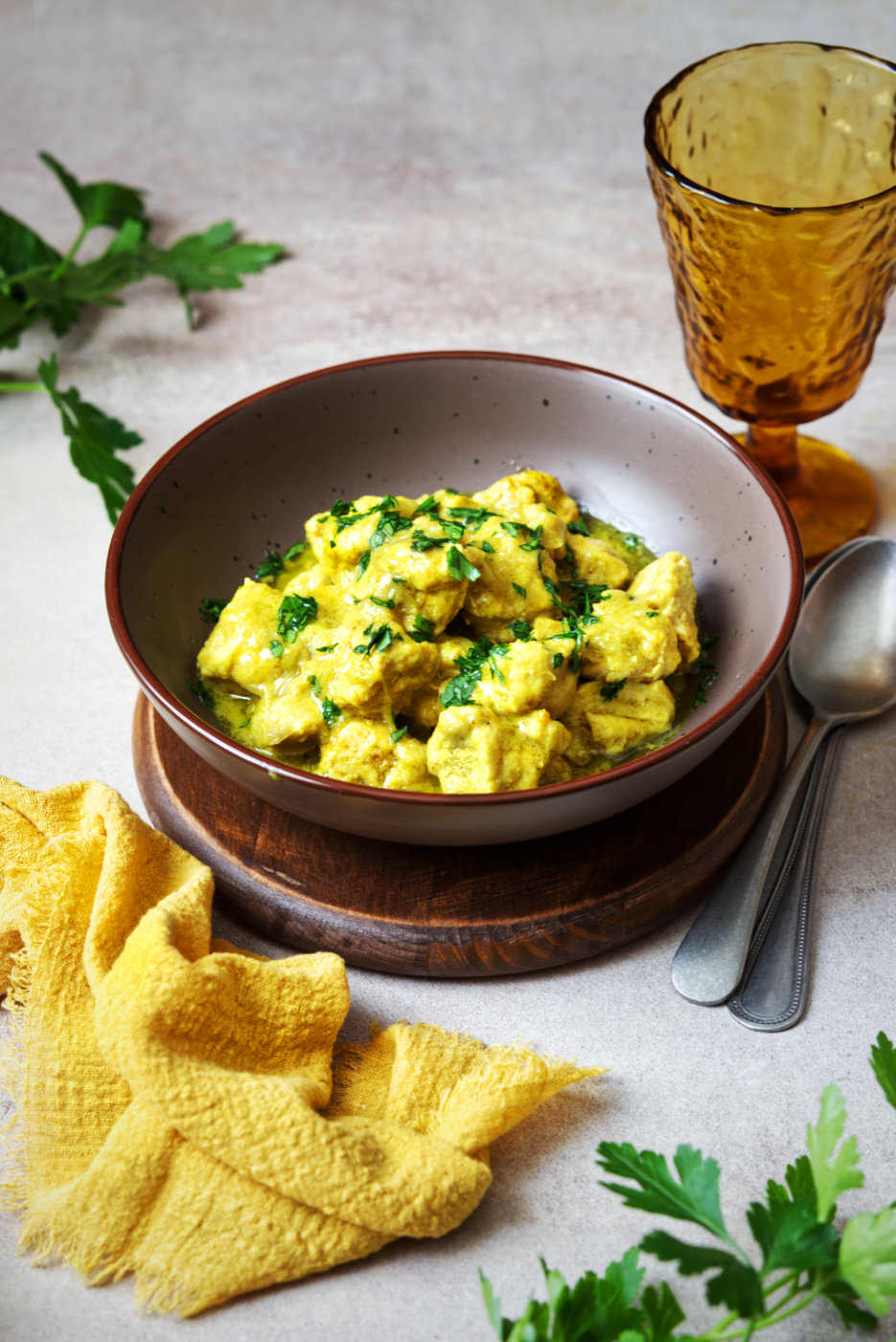 pollo al latte di cocco e curry