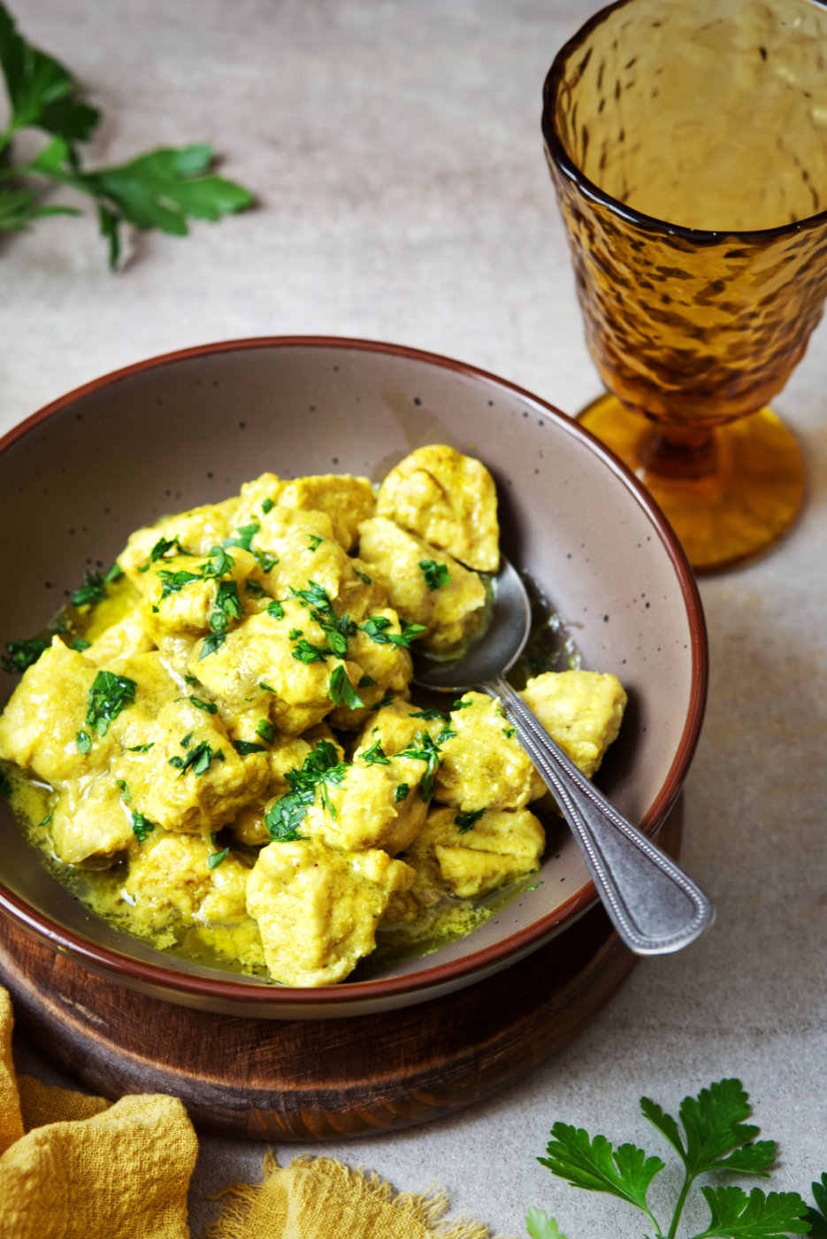 pollo al latte di cocco e curry