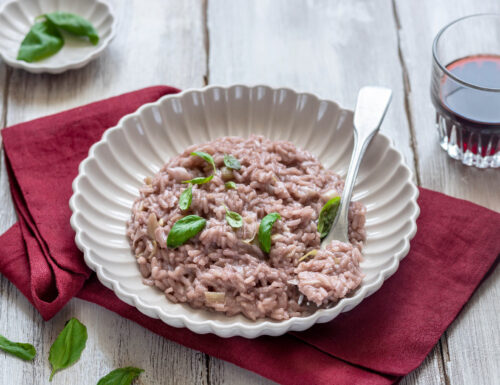 Risotto ai porri e vino rosso