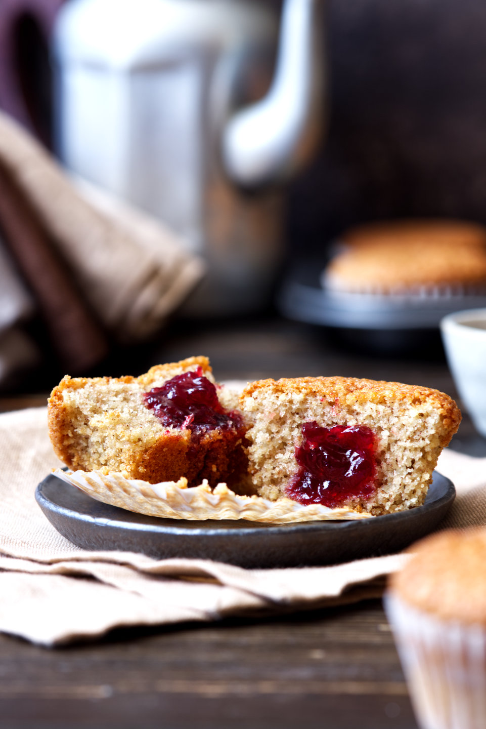 muffin al grano saraceno e marmellata