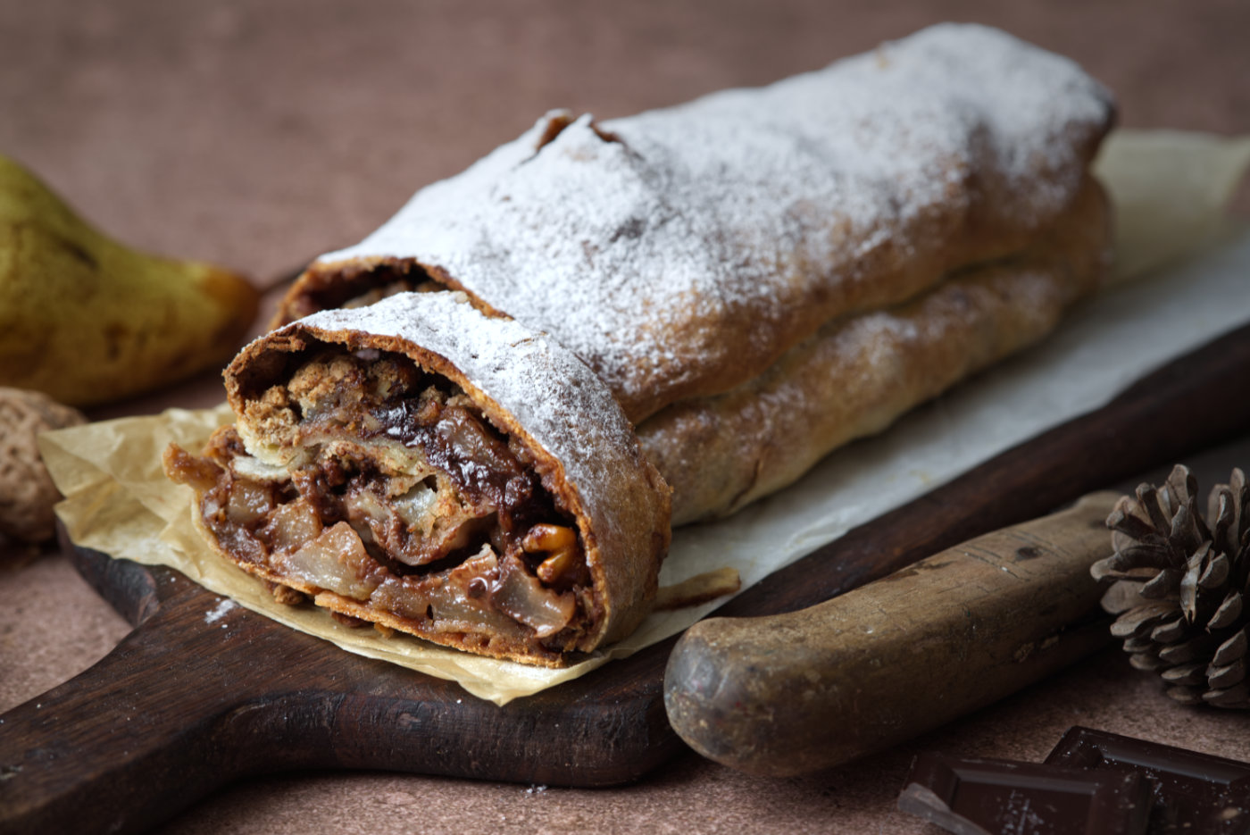 strudel con pere e cioccolato