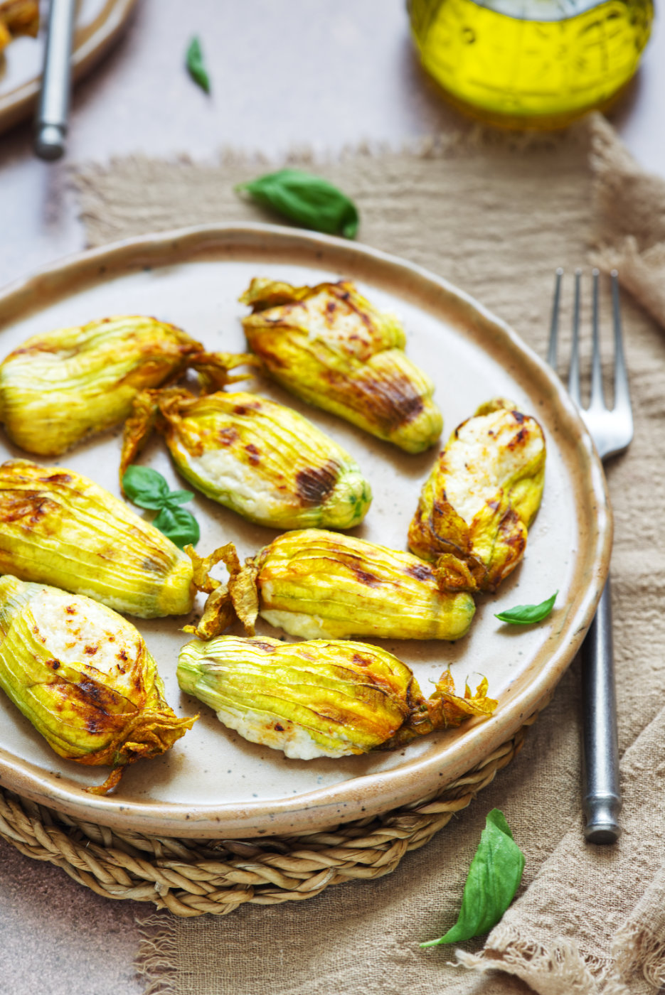 fiori di zucca ripieni di ricotta