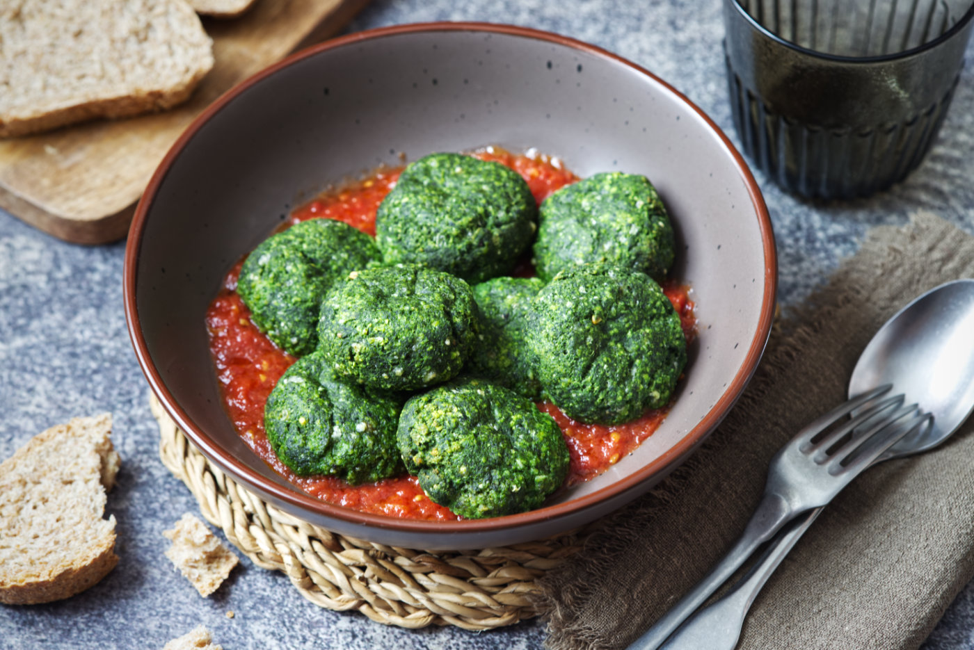 polpette di tofu e spinaci