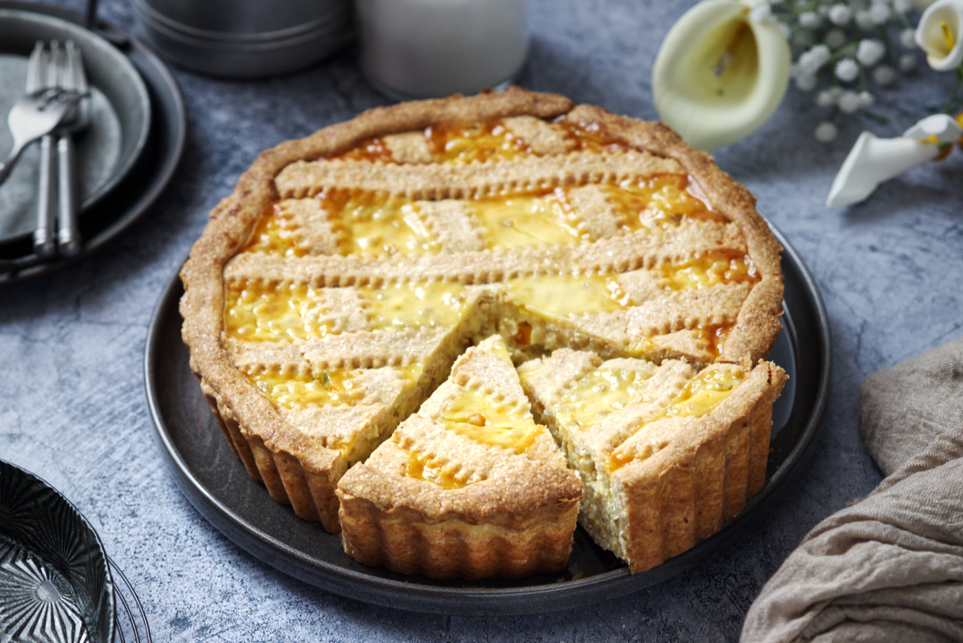 pastiera napoletana con crema pasticcera
