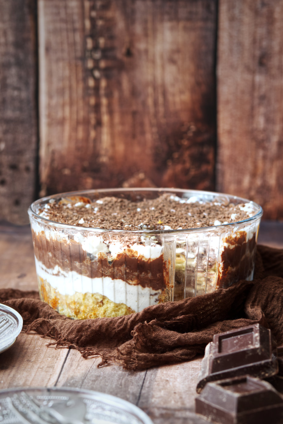 trifle alla panna e cioccolato