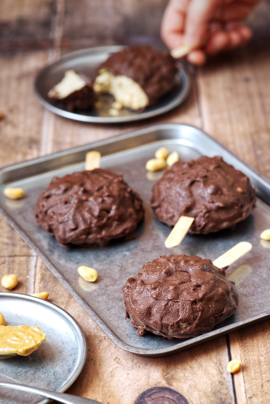 gelati con yogurt e burro di arachidi