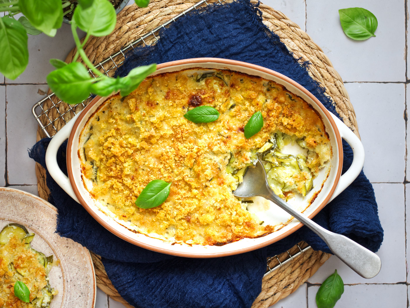 zucchine gratinate con panna acida