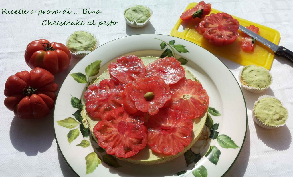 Cheesecake salata al pesto e pomodori