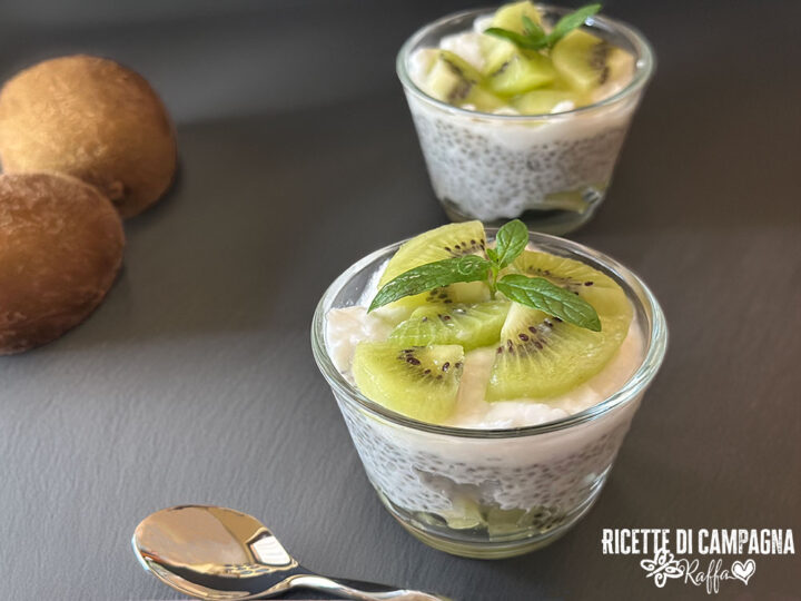 chia pudding al latte di cocco e kiwi
