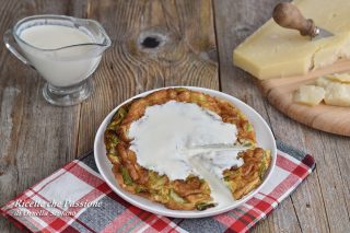 frittata di zucchine con fonduta di parmigiano frittata di zucchine con fonduta di parmigiano