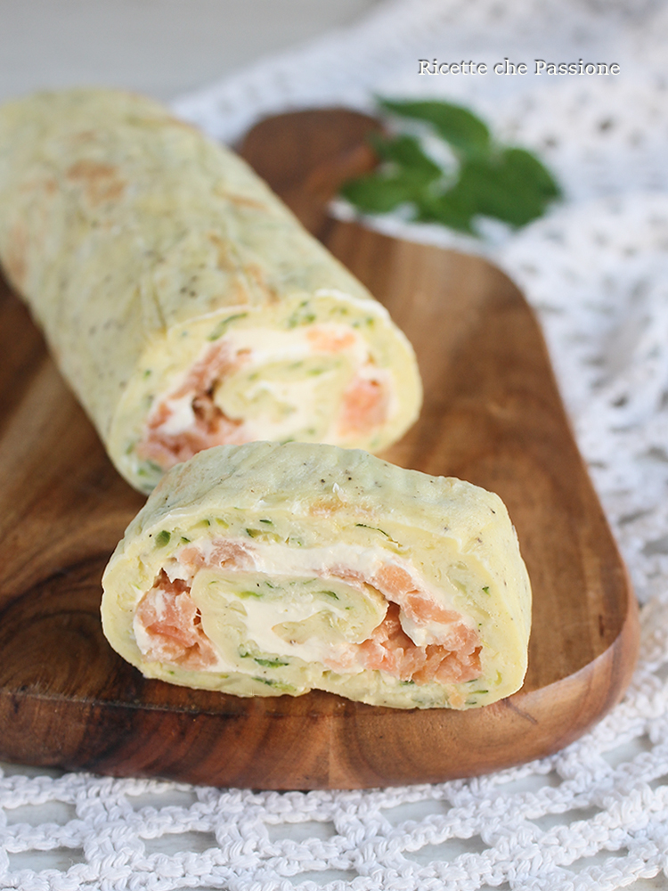 rotolo di zucchine con salmone