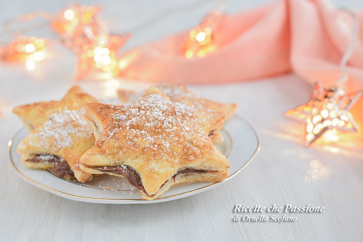 stelle di sfoglia alla nutella